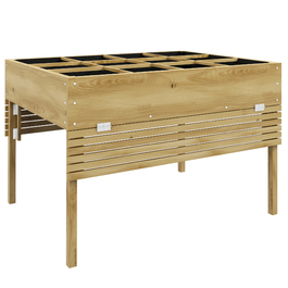Outsunny Raised Garden Bed, Folding Cold Frame with 12 Dividers, Herb Garden Planter Box, Flower Box, 122x91.5x89cm with Natural Wood and Fleece Fabric