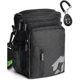 Ласощі для собак Gobeigo, кликер для дресирування, поясна сумка з дозатором кульок, сумочка для ласощів для прогулянок (Чорний)