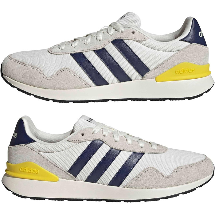 Кросівки Adidas Run 60s 4.0 для чоловіків (45 1/3 EU, білий, темно-синій, off-white)