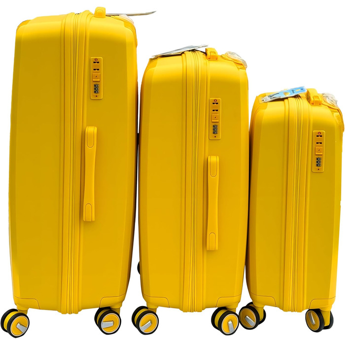 Чемодан Ribelli Handgepäck, 70л, жорсткий, з телескопічним ручками та TSA-замком, на 4 колесах, комплект L-XL-XXL