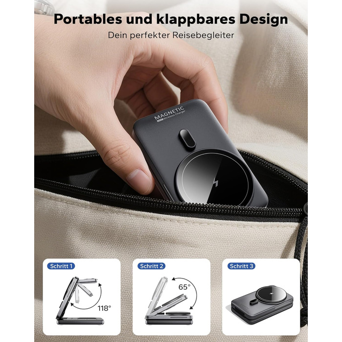 Magsafe зарядна станція 3-в-1 для Apple Watch та iPhone (чорна) – швидка зарядка, адаптер 20W