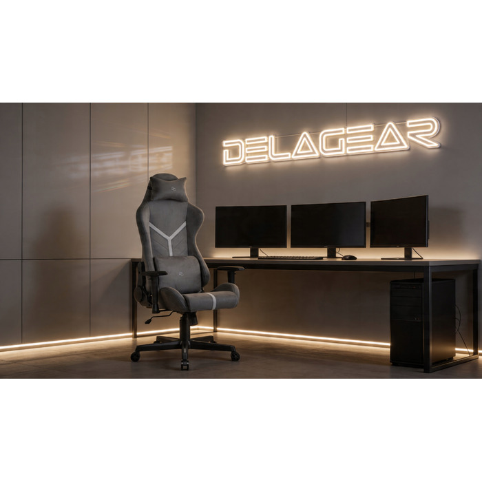 Ігрове крісло Delagear G 525, темно-сіре, тканинне