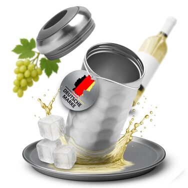 Охолоджувач вина Arktis з нержавіючої сталі – стильне наливання безпосередньо з охолоджувача | Вакуумно-ізольований охолоджувач напоїв та охолоджувач пляшок для вина, шампанського, ігристого вина | Охолоджувач шампанського з подвійними стінками (нержавіюч