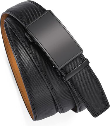 Чоловічий шкіряний ремінь SENDEFN з автоматичною пряжкою, ширина 35 мм, регульований розмір 32-38 дюймів (115 см), матовий чорний