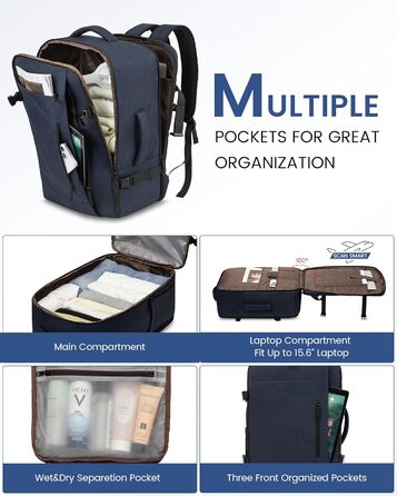 Рюкзак LOVEVOOK для ручної поклажі 45x36x20 см, 30L, для ноутбука 15.6