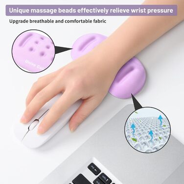 Підкладка для зап'ястя Univo Colors Marineblau з Memory Foam, ергономічна, для комп'ютера, ноутбука, офісу, геймінгу, друку, з гелевим наповнювачем