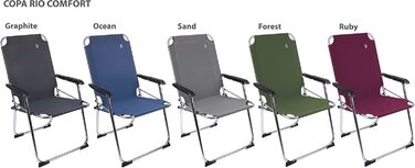 Крісло для кемпінгу Bo-Camp Copa Rio Comfort: складане, чорне, для відпочинку на природі та риболовлі