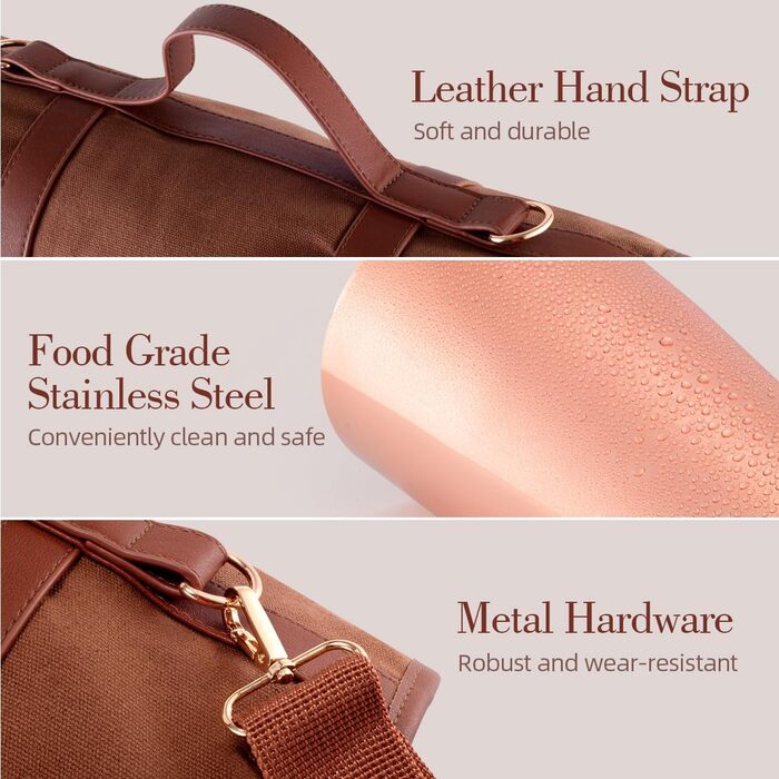 Travel Bartender Kit with Bag, 17-Piece Copper Bar Tool Set Cocktail Shaker Set, Portable Waxed Canvas Bag with Shoulder Strap for Bartenders, Parties, Camping Trips