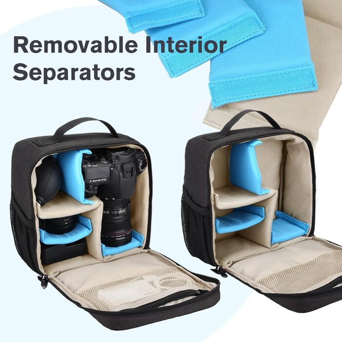 Чохол-вставка для камери BAIGIO з м'якою підкладкою, захисний, для об'єктивів та фотообладнання Sony, Canon, Nikon (чорний)