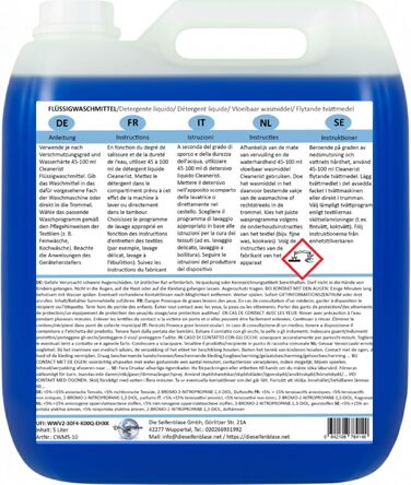 Рідкий концентрат для прання кольорових та темних речей Cleanerist, 2x5л (на 350 прань), універсальний засіб для прання 20-95°C з ароматом свіжості