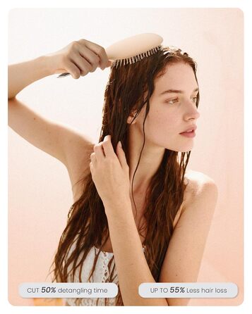 Щітка для волосся AIMIKE без пошкоджень, розпушувач з м'якими щетинками, безболісна розпушувальна щітка для складних вузлів, особливо делікатна до тонкого волосся, ідеальна для догляду за шкірою голови та масажу. Подушковий масажер LuxeSilk