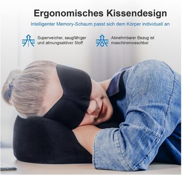 Набір для подорожей Proglobe: подушка для шиї, маска для сну, навушники, ковдра та сумка. Memory Foam, зручний та дихаючий матеріал