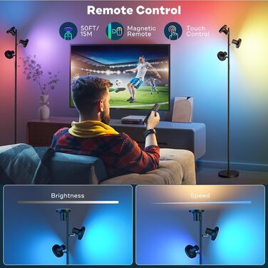 Стельовий світильник SIBRILLE з LED-підсвічуванням, 36W, 2500LM, диммування, пульт ДУ, сенсорне управління, 2700K-6500K, 3-режимний світловий ефект, для вітальні, спальні, офісу, готелю, колір: чорний
