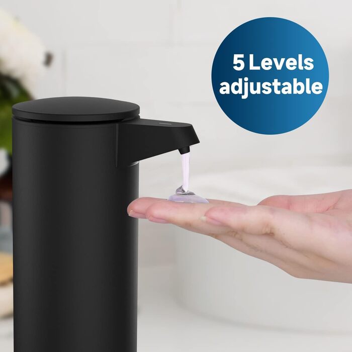 AIKE Automatic Soap Dispenser Stainless Steel with Sensor Infrared, 280ml Touchless Automatic Soap Dispenser USB Rechargeable