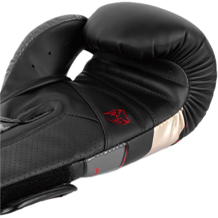 Боксерські рукавички Venum Elite Evo (Чорний, Золотий, Червоний, 12 Oz)