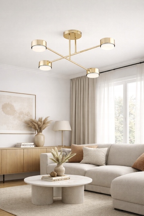 Підвісна люстра Elko-Lighting золота, 4 точки освітлення GX53, сучасний стиль