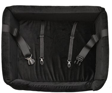 Автокрісло для собак та котів | Чорний велюр, розмір L (57x50 см) | Зручне автоліжко для тварин