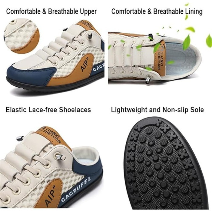 Чоловічі літні кросівки-мюлі Slip-on: дихаючі спортивні капці з сітки, темно-зелені, розмір 43
