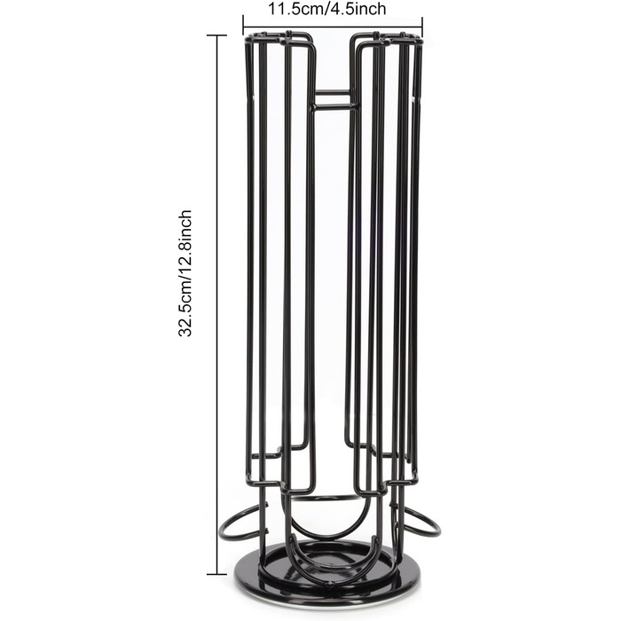 Тримач для капсул кави Dolce Gusto SYSYLY DG24 – чорний, на 24 капсули, обертається, з неслизькою основою