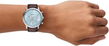 Годинник чоловічий Fossil Neutra Chronograph – шкіряний ремінець (коричневий/блакитний)