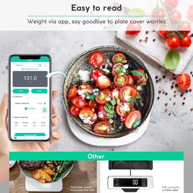 Кухонні ваги Arboleaf Digital з App, 10kg/0.5g, Bluetooth, підрахунок калорій, USB-зарядка, скло, функція тарування (білий)