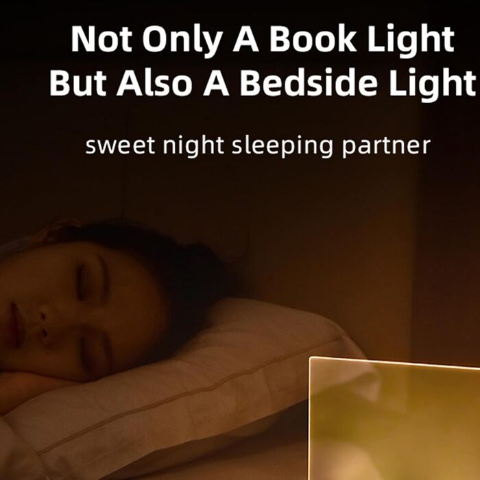 LED ліхтарик для читання Wiederaufladbare, прозора, з 3 режимами та таймером, диммувальна плоска лампа для книг, подарунок для читачів та студентів (Чорний)