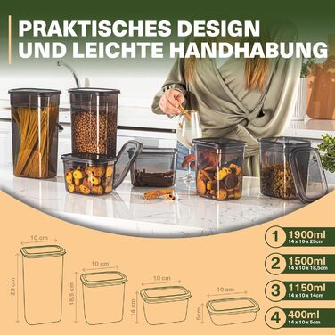 Герметичні контейнери для зберігання Peggy 25 шт. | Набір контейнерів для круп, цукру, борошна | BPA-Free