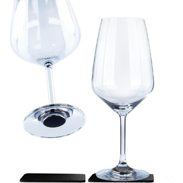 silwy® Magnet Glasses, fine crystal glasses with perfectly integrated magnets and metallic nano-coasters (WINE BORDEAUX)