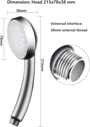 LED Shower Head with Color Changing, High-Pressure Shower Head with Automatically Changing 7 Colors, No Battery Required, Handheld Showerheads for Bathroom, Chrome