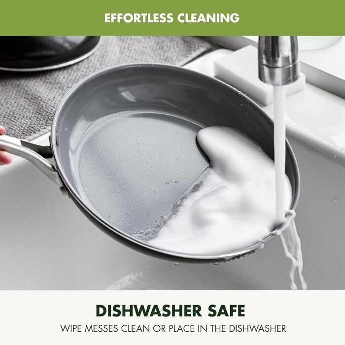 Набір кухонного посуду GreenPan Swift 17 предметів: антипригарне покриття Ceramic Non-Stick, нетоксичний, без PFAS, нержавіючі ручки, каструлі, сковороди, кришки, гриль, сковорода для смаження, тушкування