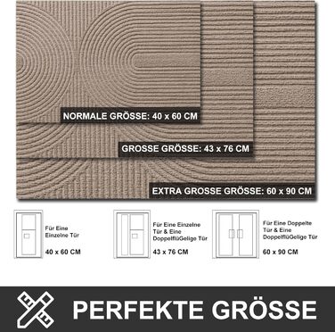 Килимок для дому та вулиці 43x76 см - неслизький, для збору бруду - миється - килимок для входу, порогу, саду (Коричневий)