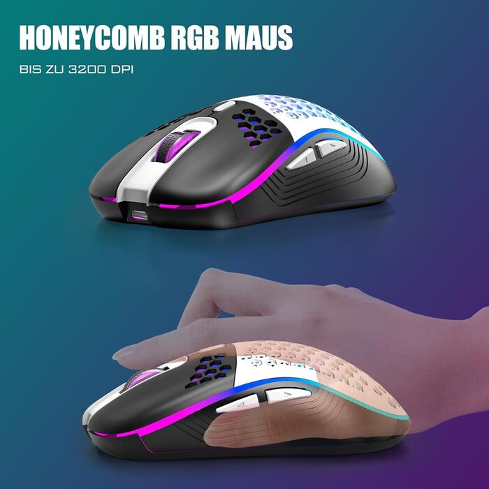 RedThunder Бездротовий ігровий комплект клавіатури та миші, DE TKL, 85 клавіш, акумулятор, компактний, 7200DPI, для PC, Mac, PS5, Xbox (біло-чорний)