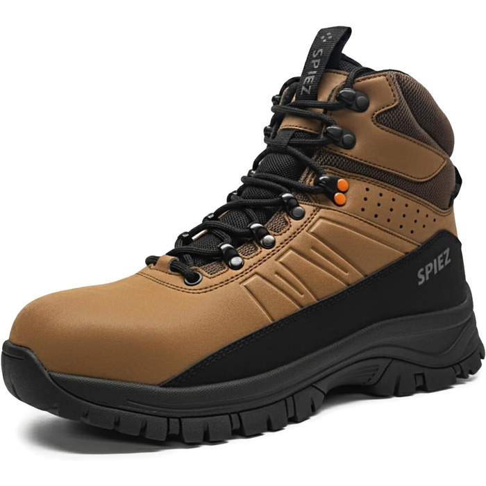 Черевики безпеки Spietz для чоловіків: легкі робочі черевики з композитною захисною капою, антистатичні, неслизькі, водонепроникні, для промисловості та будівництва, коричневі, розміри EU 39–46 43 EU