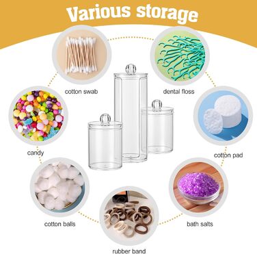 Органайзер для ватних дисків та ватних паличок з кришкою, для туалетного столика, ванної кімнати, спальні