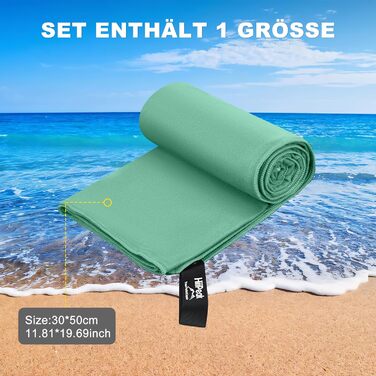 Рушник з мікрофібри HiiPeak: компактний, легкий, швидковисихаючий (50 x 30 см, блакитний)