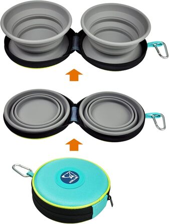 Складана миска для собак KALLAK: дорожня та звичайна, для корму та води, для маленьких та великих собак