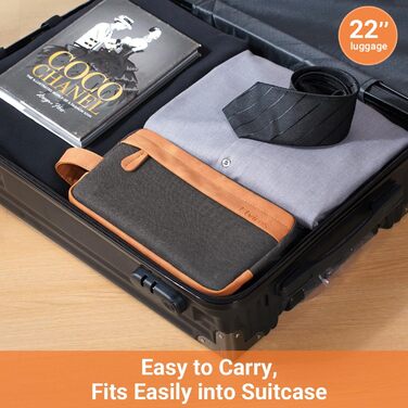 Чоловіча дорожня сумка Elviros для подорожей, подарунок для чоловіка, підвісна, косметичка-доріжній набір, водонепроникна, з PU-шкіри, велика місткість, для подорожей та ванної кімнати, чорна