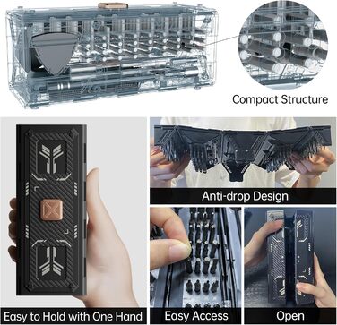 Електрична викрутка JAKEMY 180 в 1 з 3 режимами, набір для дрібної механіки, моделювання, ремонту ноутбуків, телефонів, годинників, окулярів. Моделі Fo167, Fo169