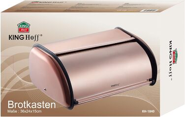 KING HOFF Металева ланчбокс для хліба (чорна, рожеве золото)