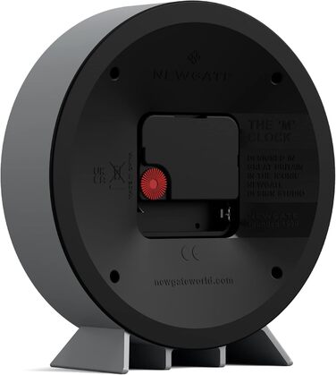 NEWGATE® M Mantel Clock Railway Silent Sweep - 'No Tick' - A modern mantel clock - Small clock - Clocks for living room - Office clock - Desk clock - Mantel clocks - Railway dial - (Grey)