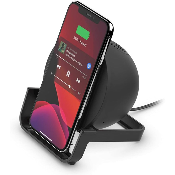 Belkin SoundForm Charge: Bluetooth-динамік з бездротовим зарядним пристроєм (Чорний)