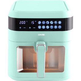 Фритюрниця Heißluftfritteuse DMS XXXL 7L Green з цифровим дисплеєм та 10 програмами | Фритюрниця, духовка, гриль | Без олії