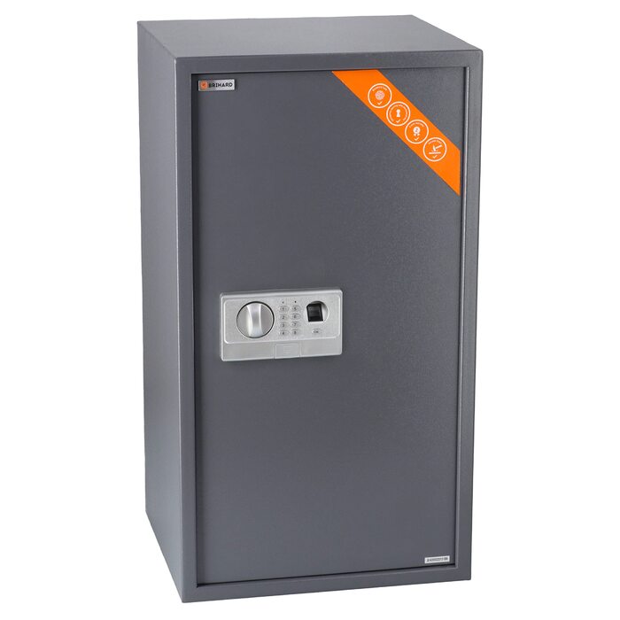 Сейф для дому Business XL Safe Tresor 60л з цифровим та відбитком пальця, вогнестійкий, для документів A4 та цінностей (50x35x36 см)