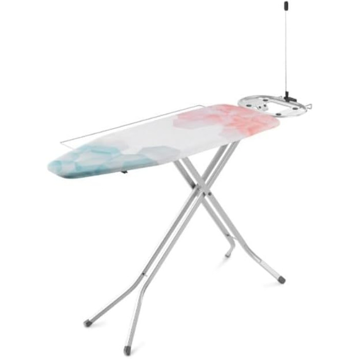 Гладильна дошка Vileda Perfect 2 в 1 Plus, 122 x 44 см, з регульованою підставкою для праски та висувним металевим кріпленням
