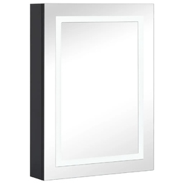 Шафа в ванну кімнату з дзеркалом та LED-підсвіткою, антрацит, 50x13x70 см