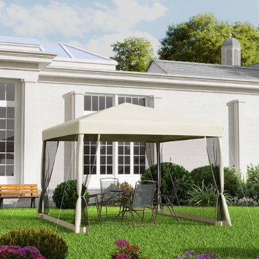Павільйон Outsunny Faltpavillon, 3x3 м з боковими стінками та сумкою для перенесення, сталь та оксфорд, бежевий, ідеально підходить для садових вечірок та заходів.