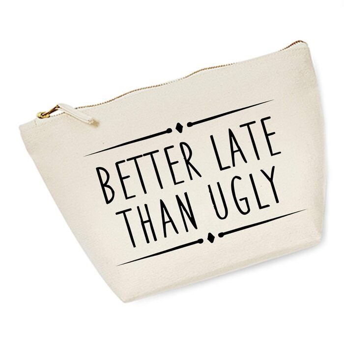 Косметичка RaketeBerlin 'Better late than ugly', 100% бавовна, розмір M, металевий замок, різні кольори