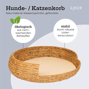Dog bed, cat bed, Opal water hyacinth, natural, size 5 (Ø 83 cm)
