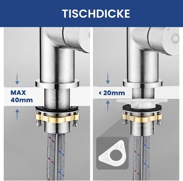 Кран кухонний CECIPA SOFETIY SERIE, чорний матовий, 2 режими струменя, нержавіюча сталь, поворотний 360°