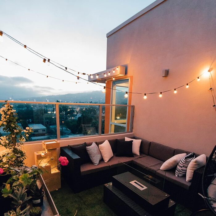 LED гірлянда GLUROO для вулиці, 7.6м, 12+1 лампочки G40, вологостійка, тепле світло, для саду, вечірок